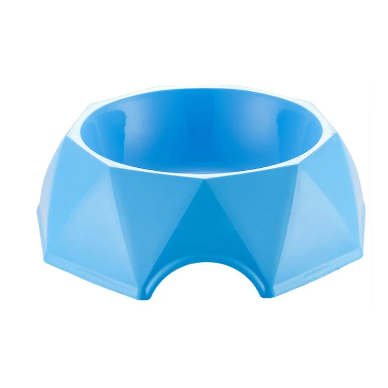 Pets Club Diamond Shape Pet Bowl-Blue-Size(Cm): 15.6*15.6*4.8 Cm
