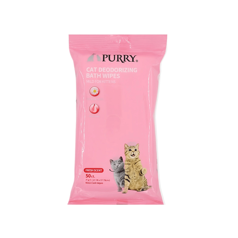 Purry Cat Wipes With Fresh Scent - 50 Ct