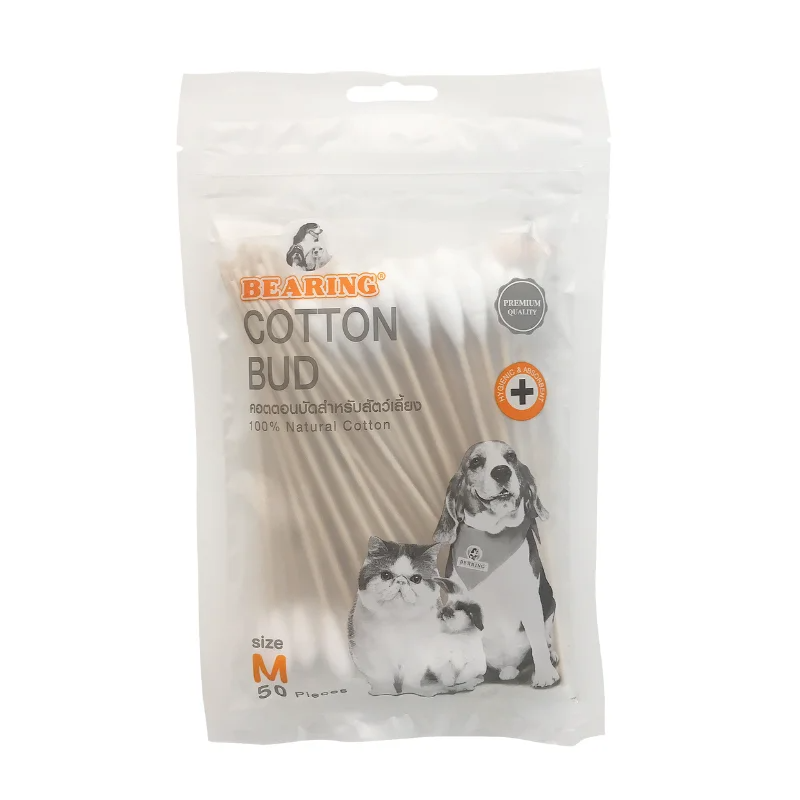 Bearing Cotton Bud For Pets - Medium-50Pcs