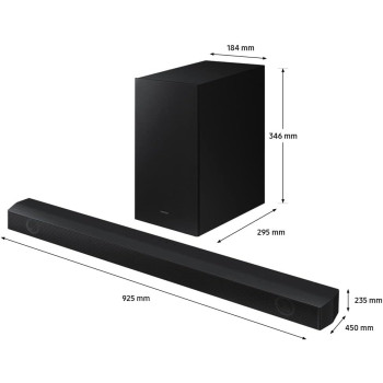 Samsung 2.1Ch Wireless Soundbar with Dolby Audio/DTS Virtual:X In Built Subwoofer Bluetooth Connectivity Black - HW-B550