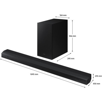 Samsung 3.1Ch Wireless Soundbar with Dolby Digital/DTS Virtual:X In Built Subwoofer Bluetooth Connectivity Black - HW-B650