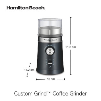 Hamilton Beach Custom Grind Coffee Grinder For Beans/Spices, 5 Size Settings-Coarse To Fine, Capacity For 4 To 14 Cups Coffee, Stainless Steel Bowl For Easy Pour And Cleaning, 2 Yrs Warranty, 80393R-ME