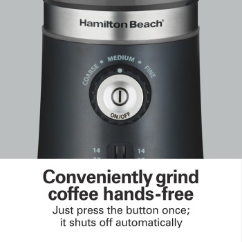 Hamilton Beach Custom Grind Coffee Grinder For Beans/Spices, 5 Size Settings-Coarse To Fine, Capacity For 4 To 14 Cups Coffee, Stainless Steel Bowl For Easy Pour And Cleaning, 2 Yrs Warranty, 80393R-ME