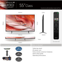 Sony 55-Inch LED 4K with XR Android Smart Google TV and build-in receiver Model(2021) XR-55X90J Black
