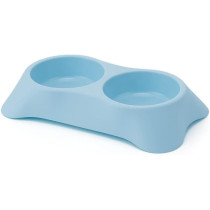Pets Club Double Dining Bowl - 34*20*6.5Cm Blue