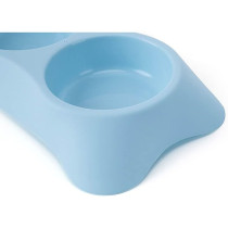Pets Club Double Dining Bowl - 34*20*6.5Cm Blue
