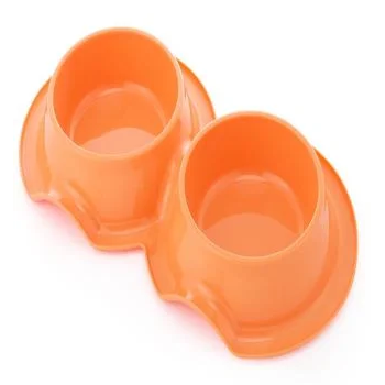 Pets Club Plastic Double Bowl Anti-Ant Without Bowl, 98 Ml, Size 38*21*5.5 Cm - Orange