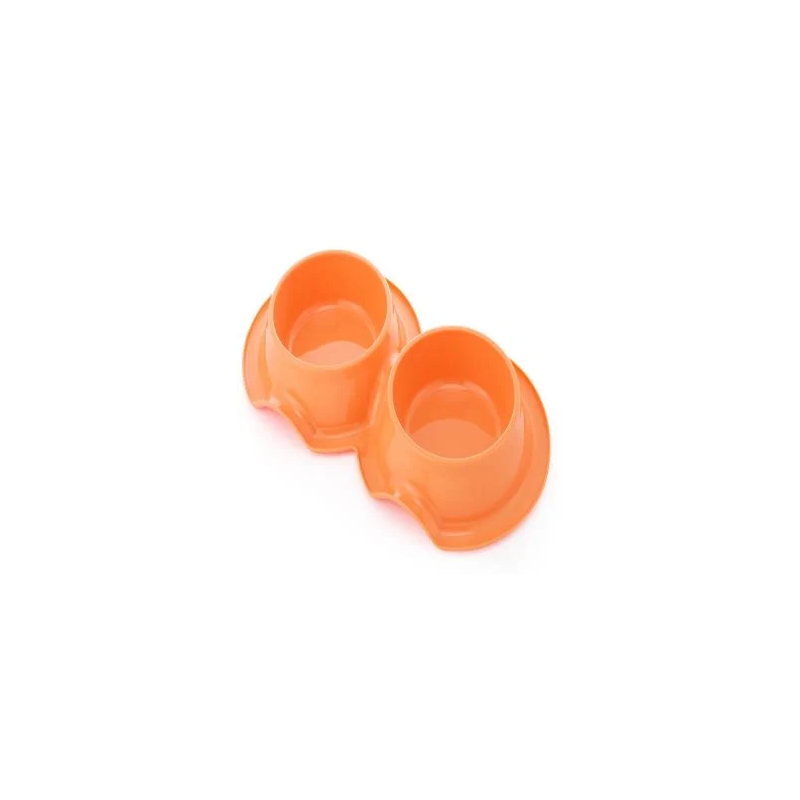 Pets Club Plastic Double Bowl Anti-Ant Without Bowl, 98 Ml, Size 38*21*5.5 Cm - Orange