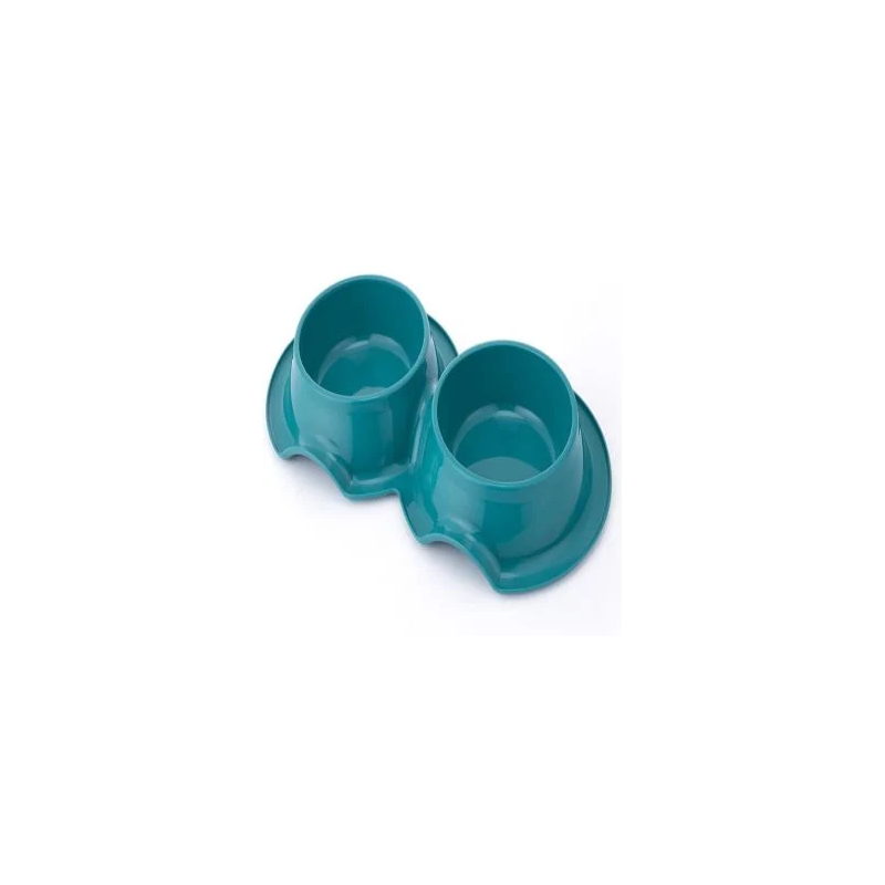 Pets Club Plastic Double Bowl Anti-Ant Without Bowl, 98 Ml, Size 38*21*5.5 Cm -Green