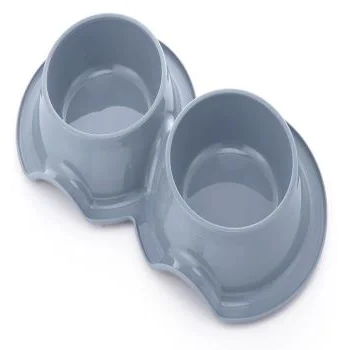 Pets Club Plastic Double Bowl Anti-Ant Without Bowl, 98 Ml, Size 38*21*5.5 Cm-Grey
