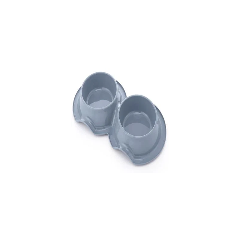 Pets Club Plastic Double Bowl Anti-Ant Without Bowl, 98 Ml, Size 38*21*5.5 Cm-Grey