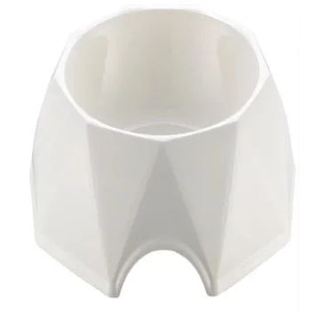 Pets Club Diamond Shape Pet Bowl(M) 19.6*19.6*6 Cm-White