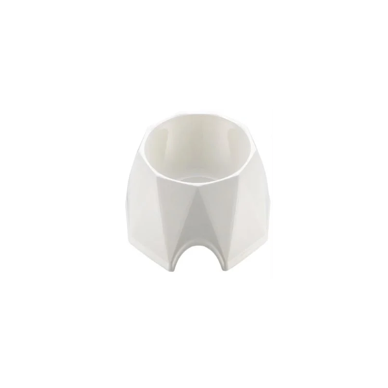Pets Club Diamond Shape Pet Bowl(M) 19.6*19.6*6 Cm-White