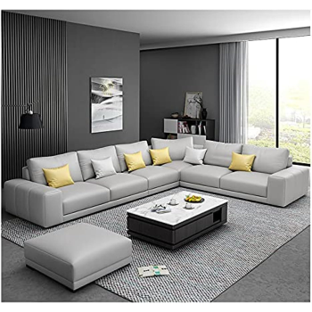 Nordic Style Luxury Furniture Sofa Set Corner Sofa L Shaped Sofa (L:Grey)