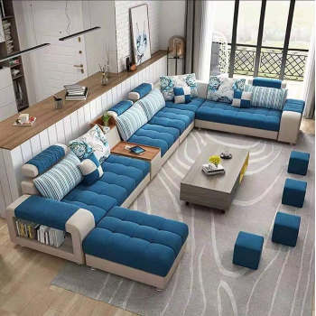 Good Luck Foam Factory Living Room Sofa Set (Blue)
