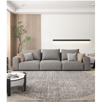 Fabric Sofa Combination Sofa Living Room Furniture (Brown, Four-Seater)
