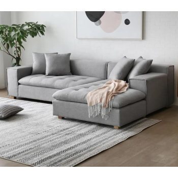 Living Room Sectional Couch Sofa Set For Property Developers And Interior Decorators (Dark Grey)