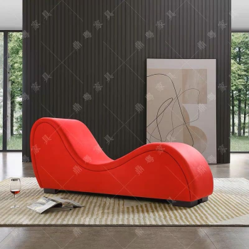 Modern Style Love Sofa Chair Furniture Adult Hotel Stretch Chaise Curved Yoga Lounge Love Sofa Chair (Red)