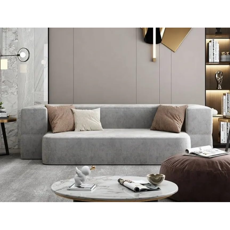 Extensibil Solid Colors Living Room Sofas Modern Pull Out Bed Recliner Lounge Lazy Sofa Chair Nordic Divano Home Furniture (Grey)