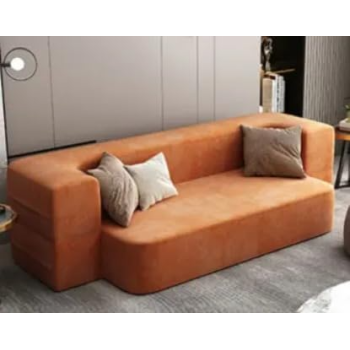Extensibil Solid Colors Living Room Sofas Modern Pull Out Bed Recliner Lounge Lazy Sofa Chair Nordic Divano Home Furniture (Orange)