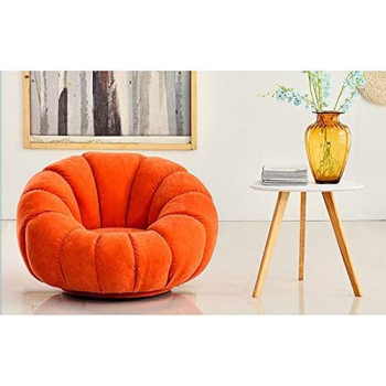 Sofa Chair Indoor Pumpkin Shaped Fabric Modern Set Style Living Room Furniture Lounge Chair (Orange)
