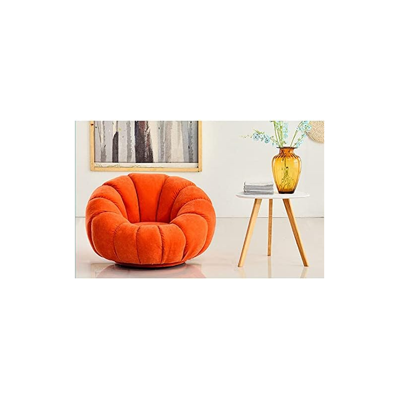 Sofa Chair Indoor Pumpkin Shaped Fabric Modern Set Style Living Room Furniture Lounge Chair (Orange)