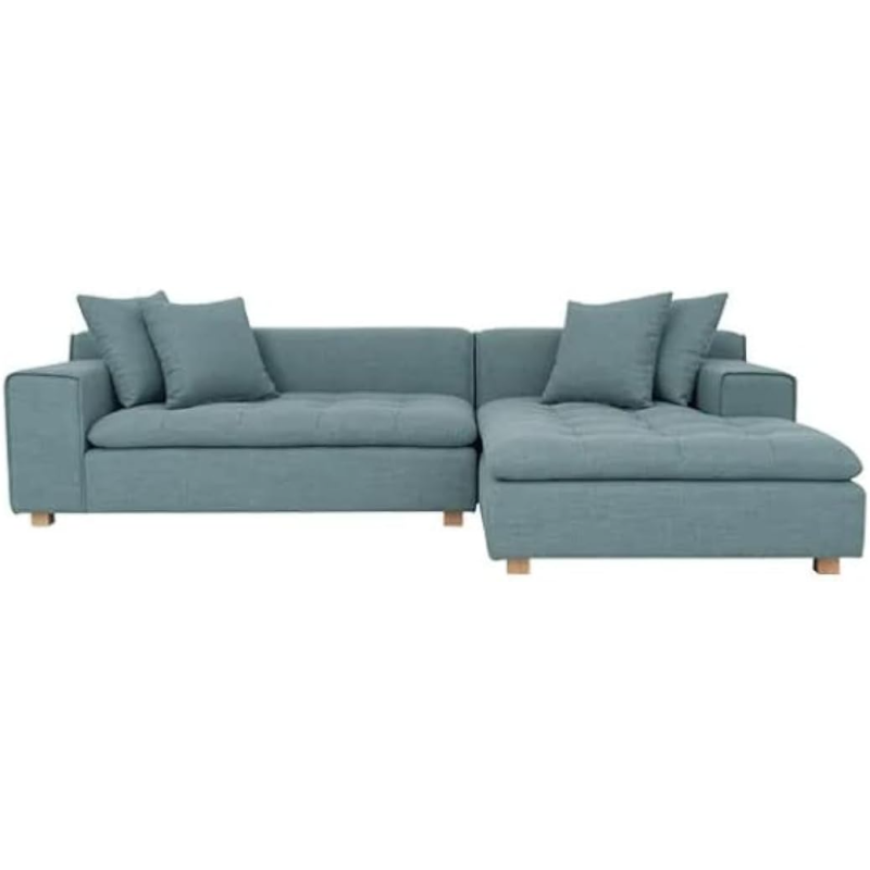 Living Room Sectional Couch Sofa Set For Property Developers And Interior Decorators (Turquoise)