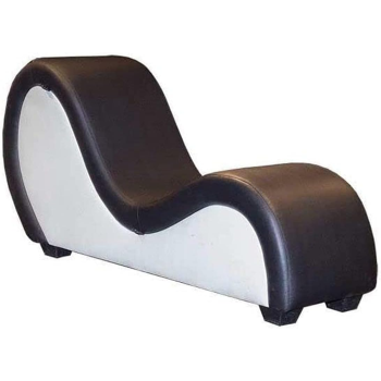 Modern Style Love Sofa Chair Furniture Adult Hotel Stretch Chaise Curved Yoga Lounge Love Sofa Chair (Black N White)