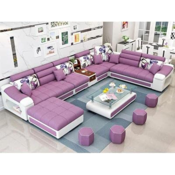 Modern L Shape Corner Sofa Sets (Purple)
