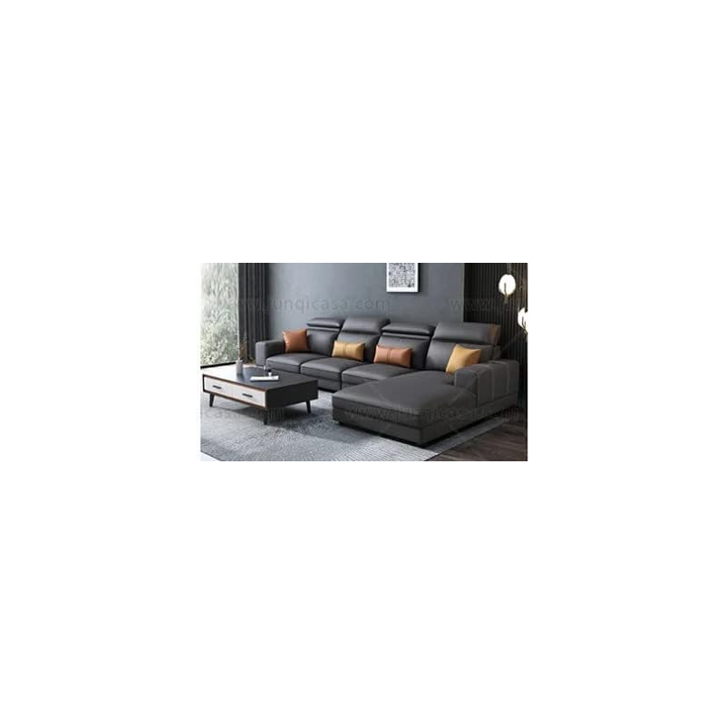 Furniture Factory Living Room Sofas Bed Set Fabric Couch Lounge U Shape Sectional Sofa 5 Seater Sofa (Dark Grey)