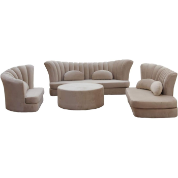 Glf New Design-Butterfly Wing Design Sofa Set, Round Table And Bean Pillows