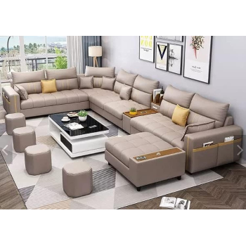 Modern Couch U Shaped Faux Leather Living Room Furniture Chaise Lounge Recliner Sectional L Shape Corner Sofa Sets