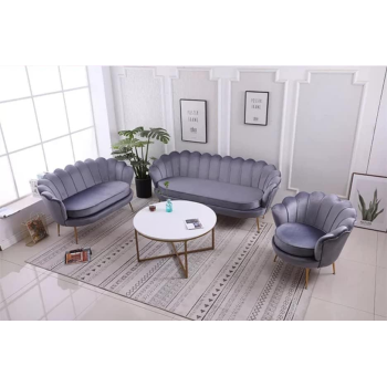 Modern Color Velvet Beauty Salon Clothing Store Living Room Sofa Set 3+2+1 (Grey)