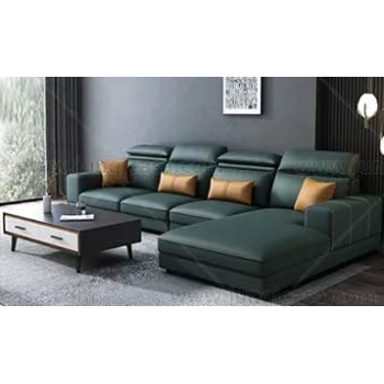 Furniture Factory Living Room Sofas Bed Set Fabric Couch Lounge U Shape Sectional Sofa 5 Seater Sofa (Green)