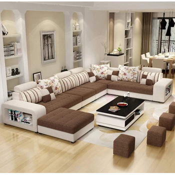 Deep Sleep Live Room Sofa,Apartment Living Room Corner Sofa Set Combination Furniture (Brown)