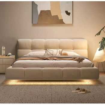 Italian Cloud Style Luxury King Size Fabric Bed With Medical Mattress