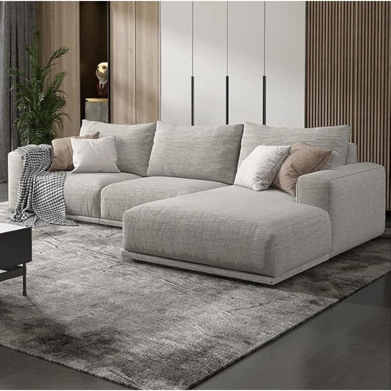Fabric Sofa Set Combination Sectional Cotton Sofa Chaise Lounger Sofa Living Room Furniture (345Cm*170Cm*80Cm)