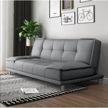 Small Family Living Room Folding Apartment Study Office Lunch Break Velvet Sofa Multi-Function Sofa Bed (Light Grey)