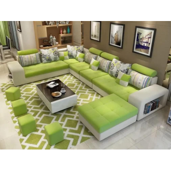 Live Room Sofa,Apartment Living Room Corner Sofa Set Combination Furniture (Green)