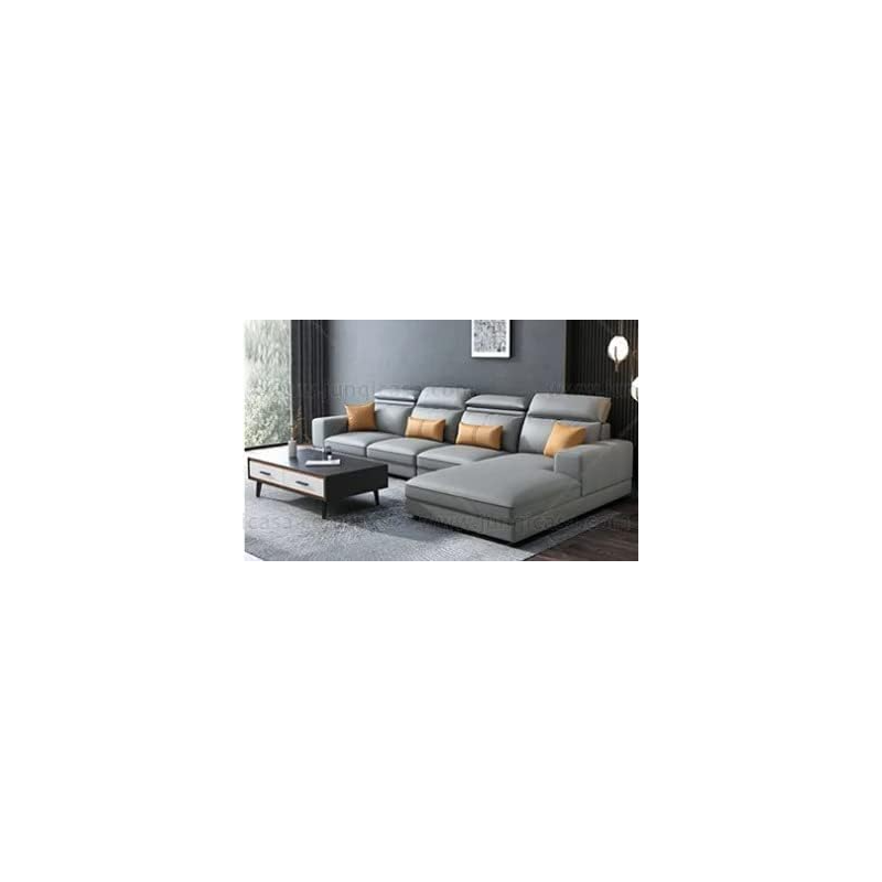 Furniture Factory Living Room Sofas Bed Set Fabric Couch Lounge U Shape Sectional Sofa 5 Seater Sofa (Light Grey)