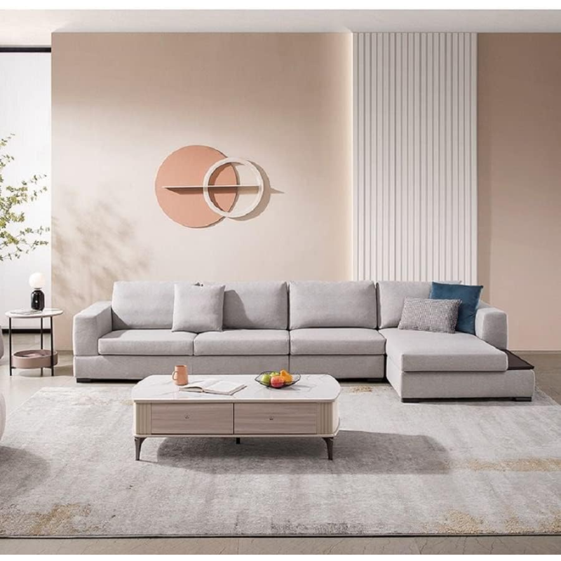 Living Room Sofa - Sofa - Fashion Fabric Sofa - Combination Set - Cafe Hotel Furniture - Simple Leisure Sofa (Right)