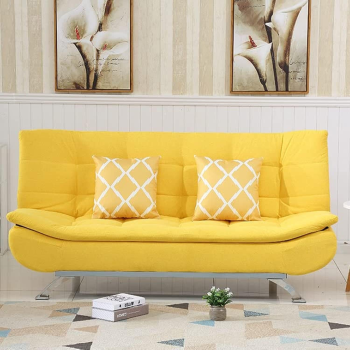 Fabric Multifunction Folding Foam Sofa Bed Set Living Room (Musturd)