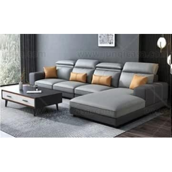 Furniture Factory Living Room Sofas Bed Set Fabric Couch Lounge U Shape Sectional Sofa 5 Seater Sofa (Dark+Light Grey)