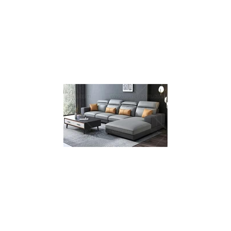 Furniture Factory Living Room Sofas Bed Set Fabric Couch Lounge U Shape Sectional Sofa 5 Seater Sofa (Dark+Light Grey)