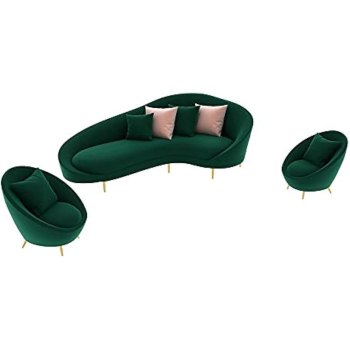 Modern Curved Shape Velvet Design Luxury Furniture Living Room Sofa Set