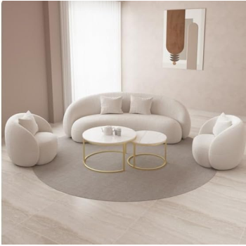 Nordic Style Cloud Relax Sofa Stretch Living Room Minimalist Armchair Modern Couch Modular White Reading Canape Salon Home Furniture (Beige)