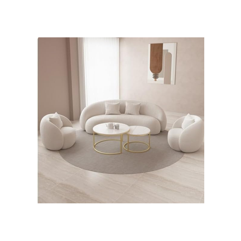 Nordic Style Cloud Relax Sofa Stretch Living Room Minimalist Armchair Modern Couch Modular White Reading Canape Salon Home Furniture (Beige)