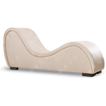 Modern Style Love Sofa Chair Furniture Adult Hotel Stretch Chaise Curved Yoga Lounge Love Sofa Chair (Off White)