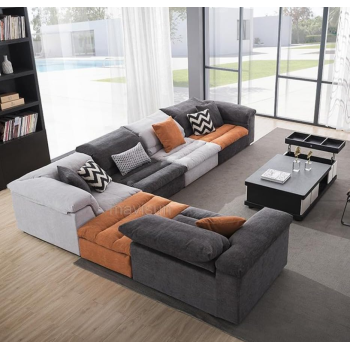 Sectional Sofa Set For Living Room With Lounge Right Chaise Northern European Love-Seat Couch In High Quality Home Furniture (Corner U-Shaped Combination, 225Cmx405Cmx175Cm)