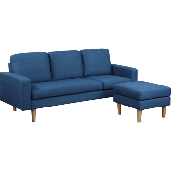 Studio Luxe L-Shaped Sectional Sofa W/Reversible Chaise, Wood Legs, Modern Scandinavian Corner Sofa Convertible Living Room Furniture, 194X128X87Cm, Royal Blue